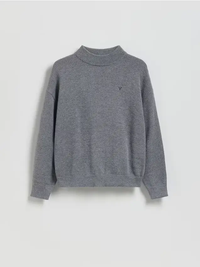 Maglione con collo rialzato - grigio chiaro