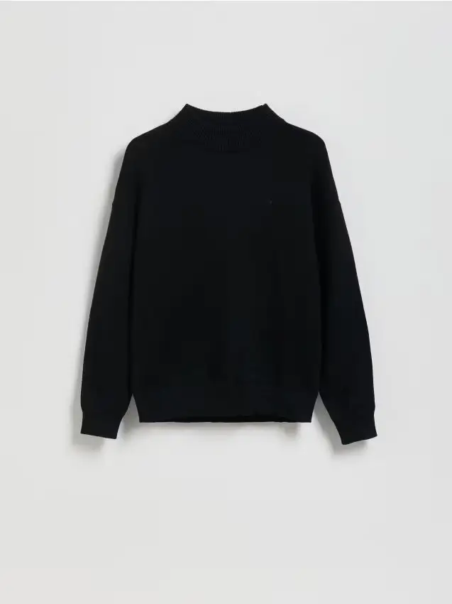 Maglione con collo rialzato - nero