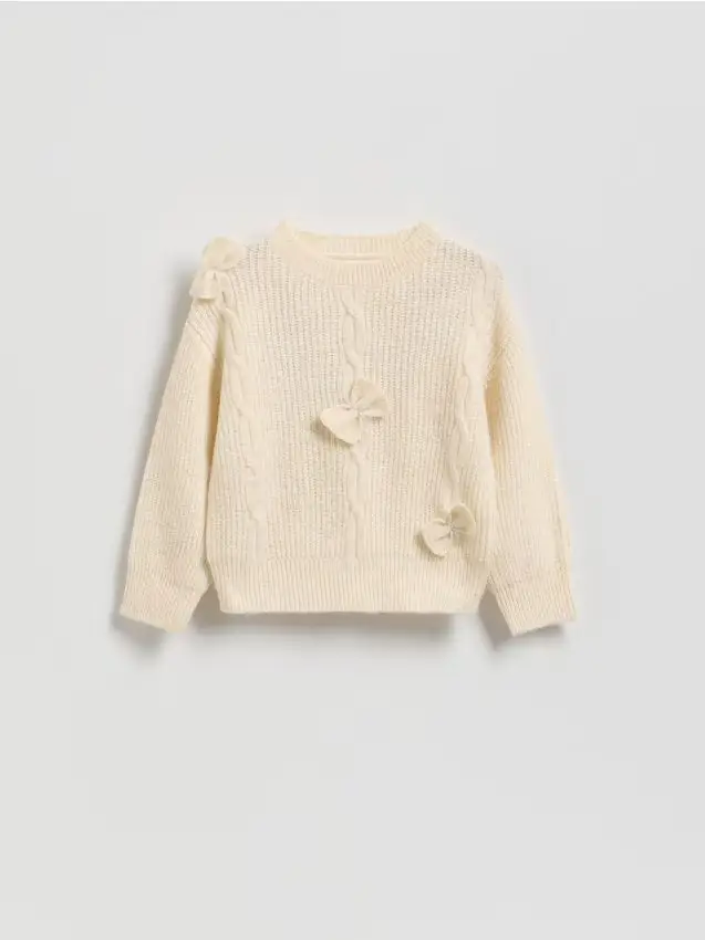 Maglione con fiocchi - panna