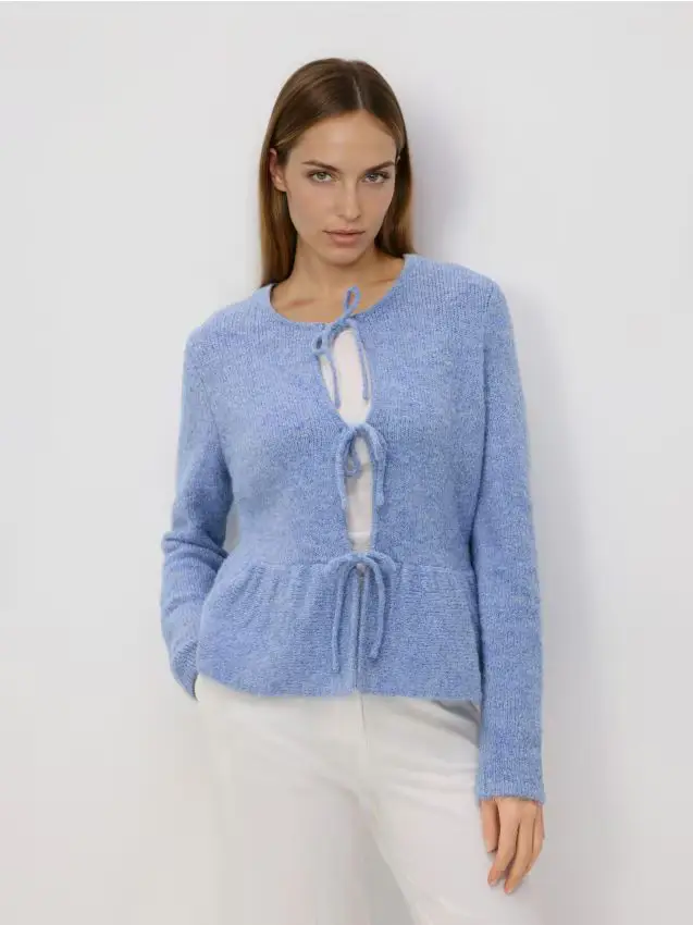 Maglione con lacci - blu pallido