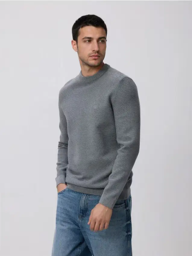 Maglione con lyocell - grigio medio