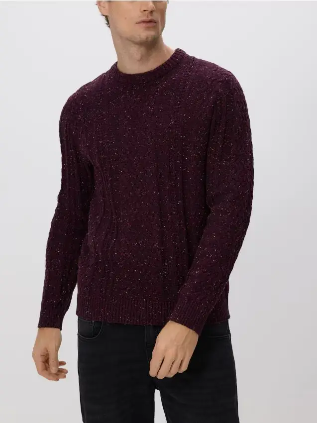 Maglione con maglia decorativa - maroon