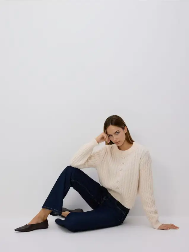 Maglione con maglia decorativa - nude