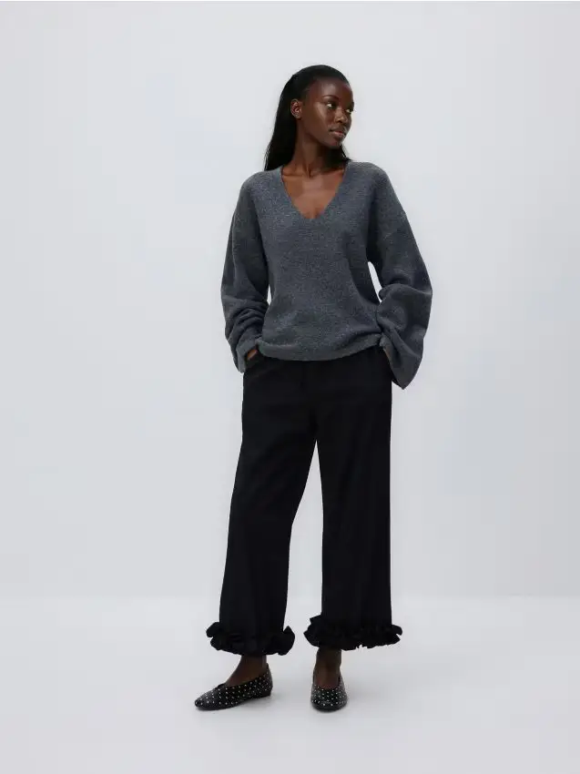 Maglione con manica ampia - grigio scuro