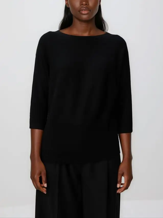 Maglione con manica kimono - nero