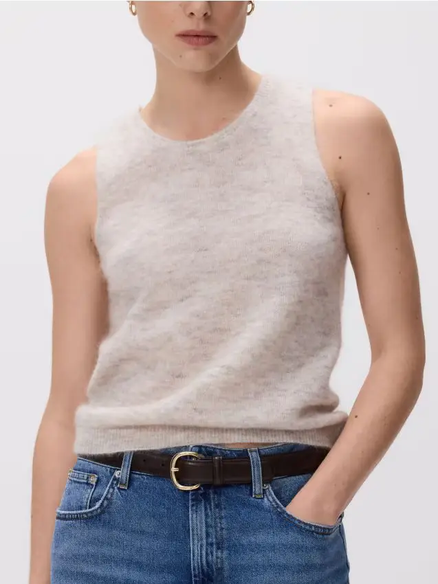 Maglione con mohair e misto lana - beige