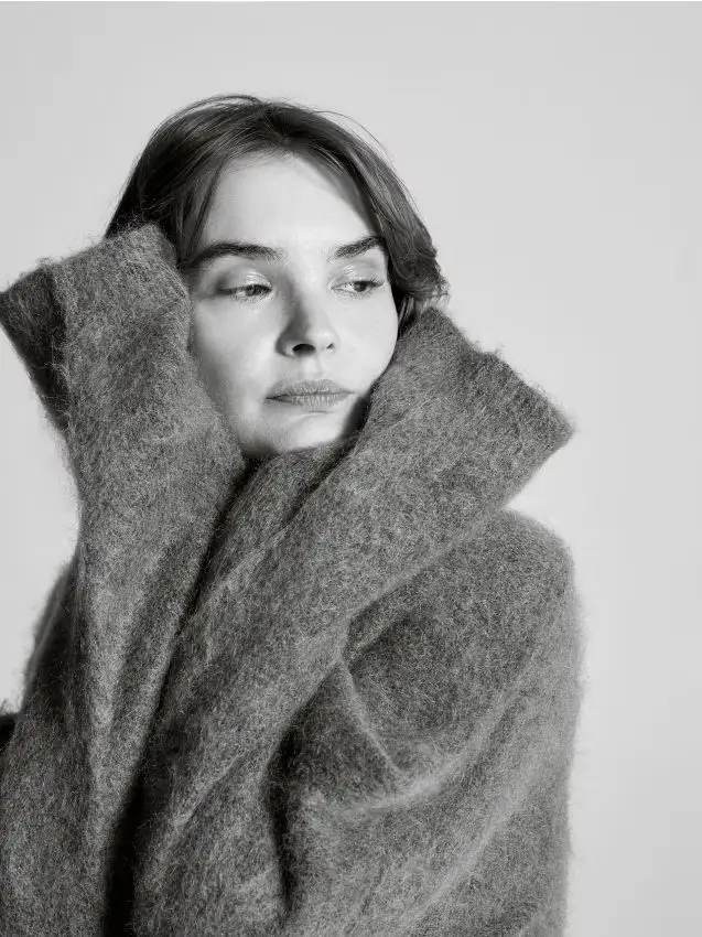 Maglione con mohair e misto lana - grigio medio