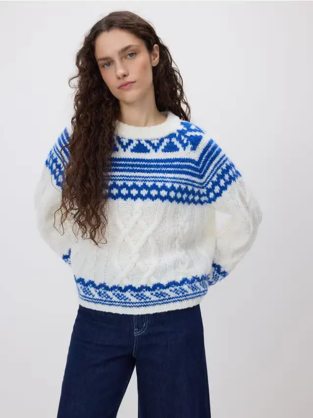 Maglione con motivo nordico - multicolore