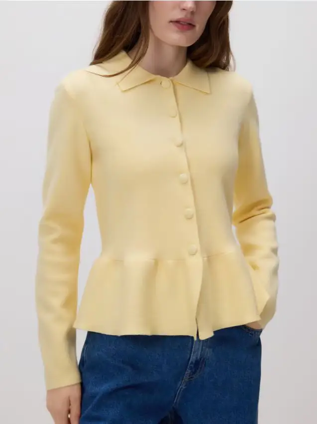 Maglione con peplo - giallo chiaro