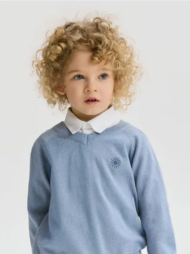 Maglione con ricamo - blu pallido