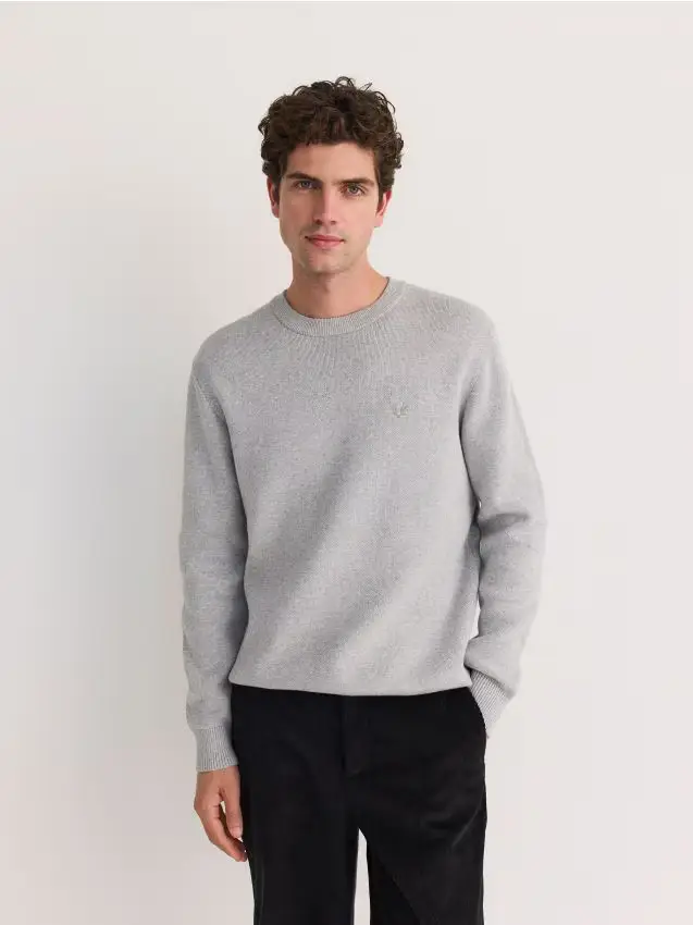 Maglione con ricamo - grigio chiaro
