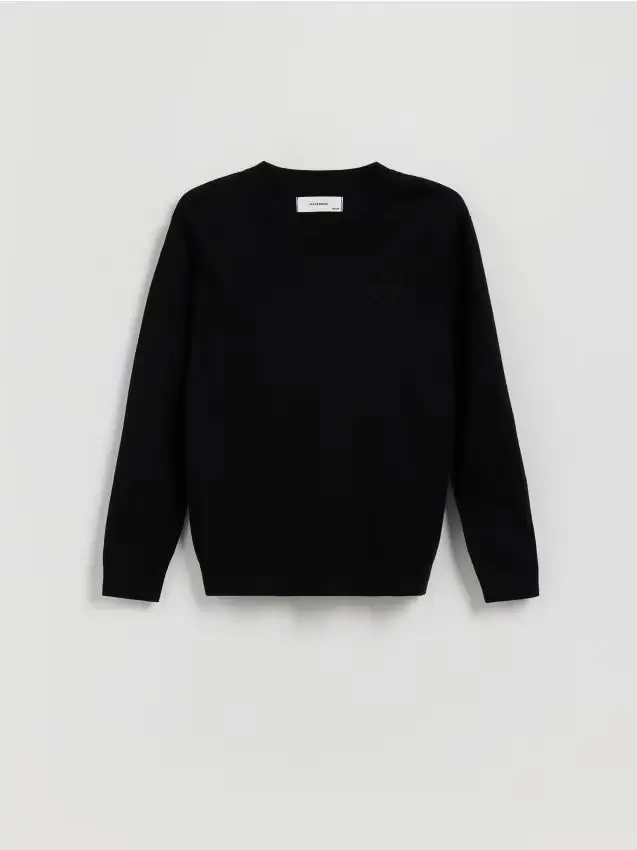 Maglione con ricamo - nero