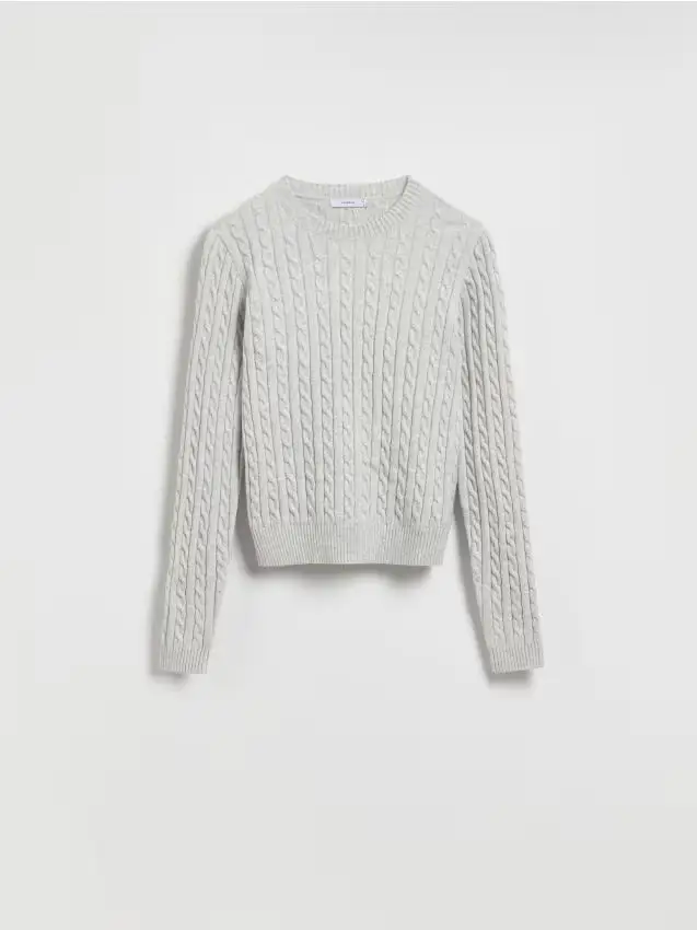 Maglione con trama decorativa - grigio chiaro