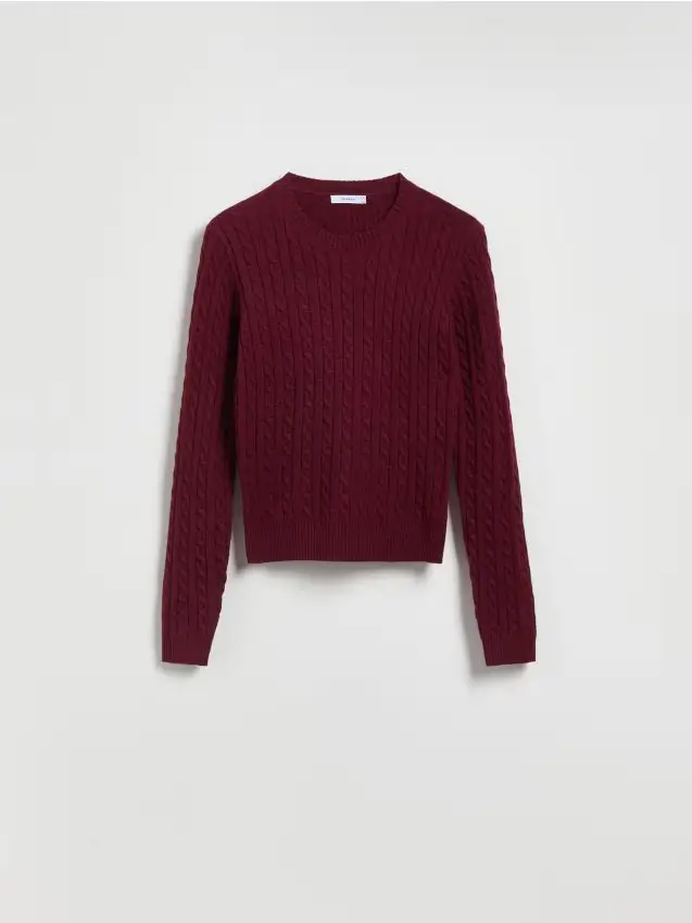 Maglione con trama decorativa - maroon
