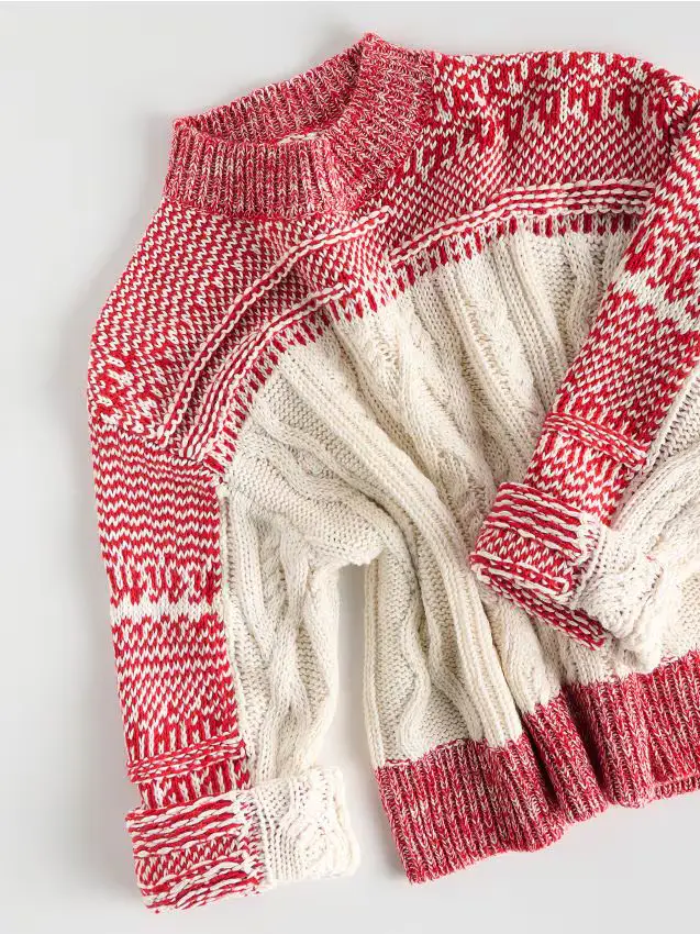 Maglione con trama decorativa - multicolore