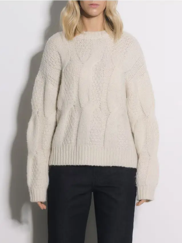 Maglione con trama decorativa - nude