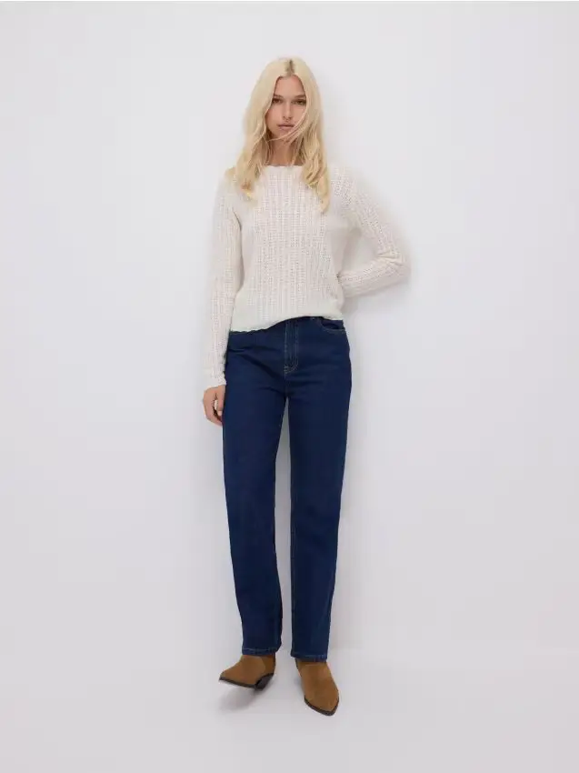 Maglione con trama decorativa - nude