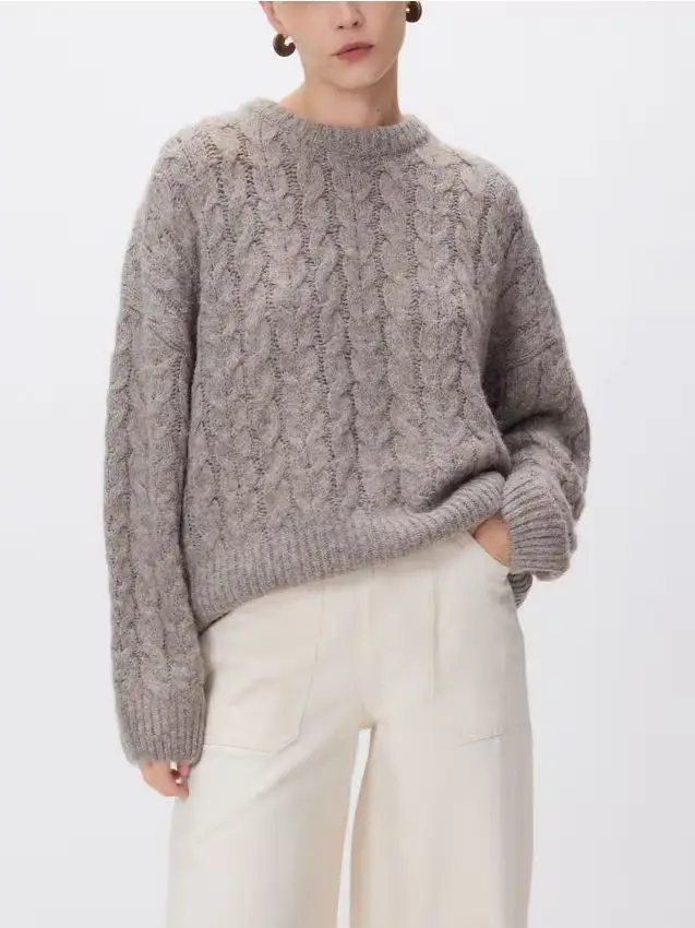 Maglione con trecce - talpa