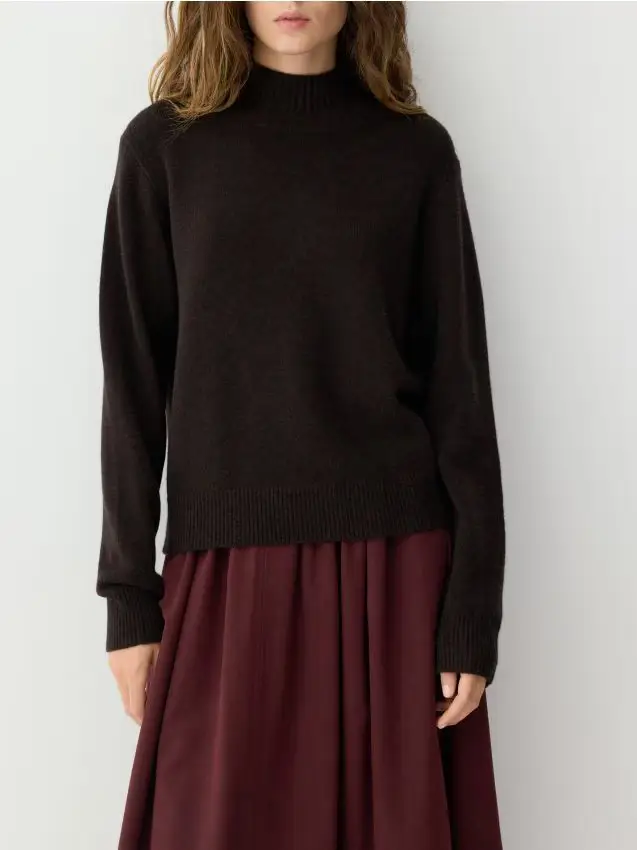Maglione di lana con cashmere - marrone scuro