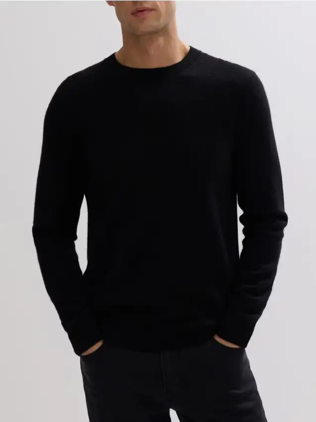 Maglione di lana con cashmere - nero