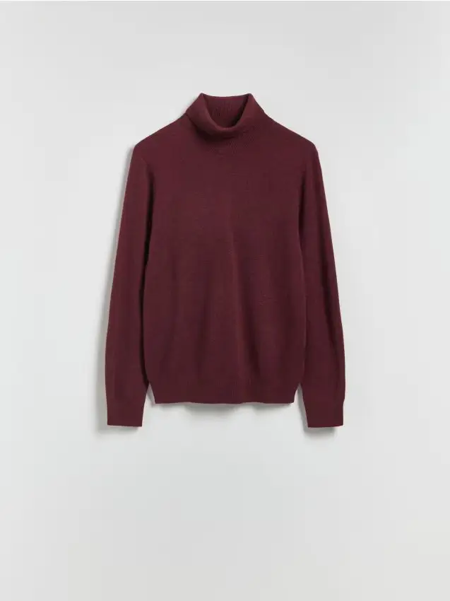 Maglione dolcevita con cashmere - maroon