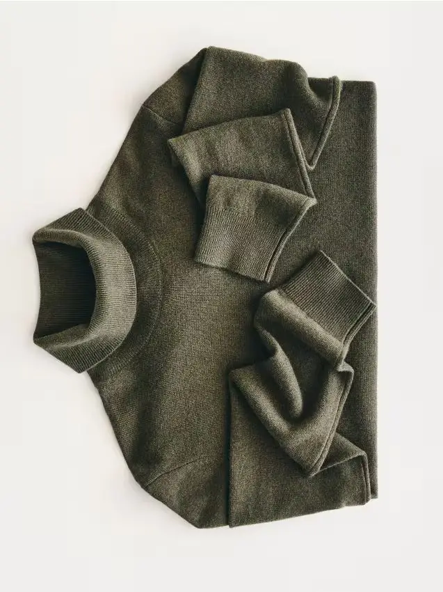 Maglione dolcevita con cashmere - verde