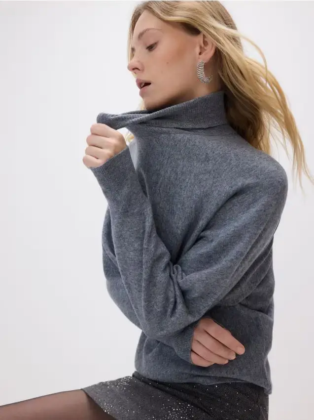 Maglione dolcevita - grigio medio