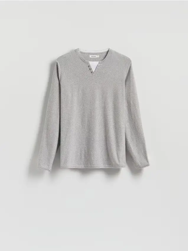 Maglione henley - grigio medio