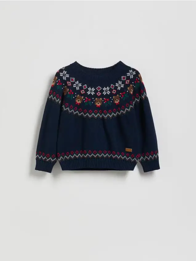 Maglione in cotone - blu scuro