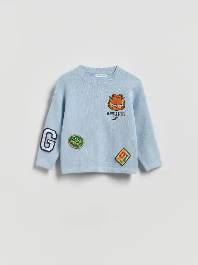 Maglione in cotone Garfield - blu pallido