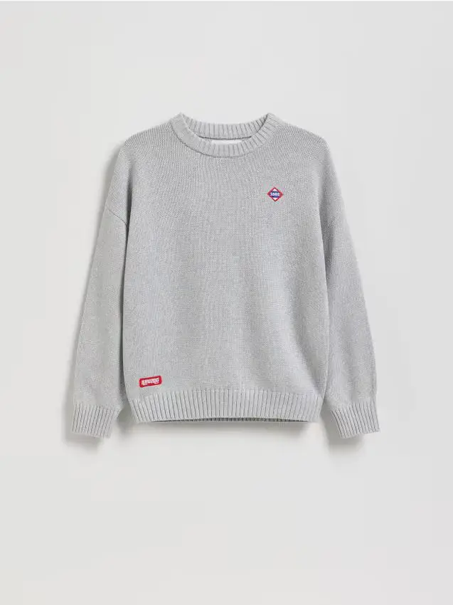 Maglione in cotone - grigio chiaro