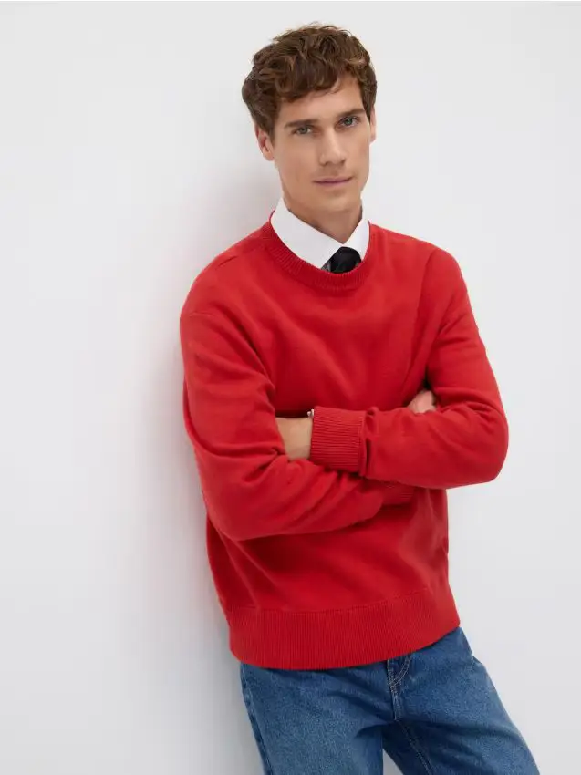 Maglione in cotone - rosso