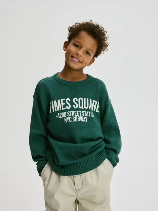 Maglione in cotone - turchese scuro