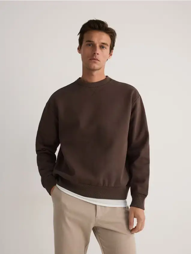 Maglione in cotone - verde-marrone