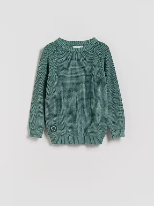 Maglione in cotone - verde petrolio