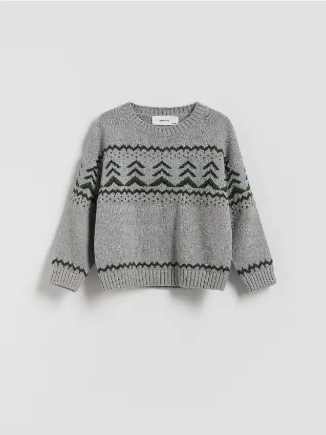Maglione in jacquard - grigio chiaro