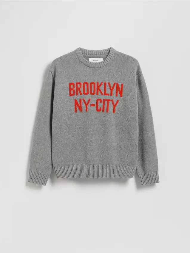 Maglione in jacquard in misto cotone - grigio chiaro