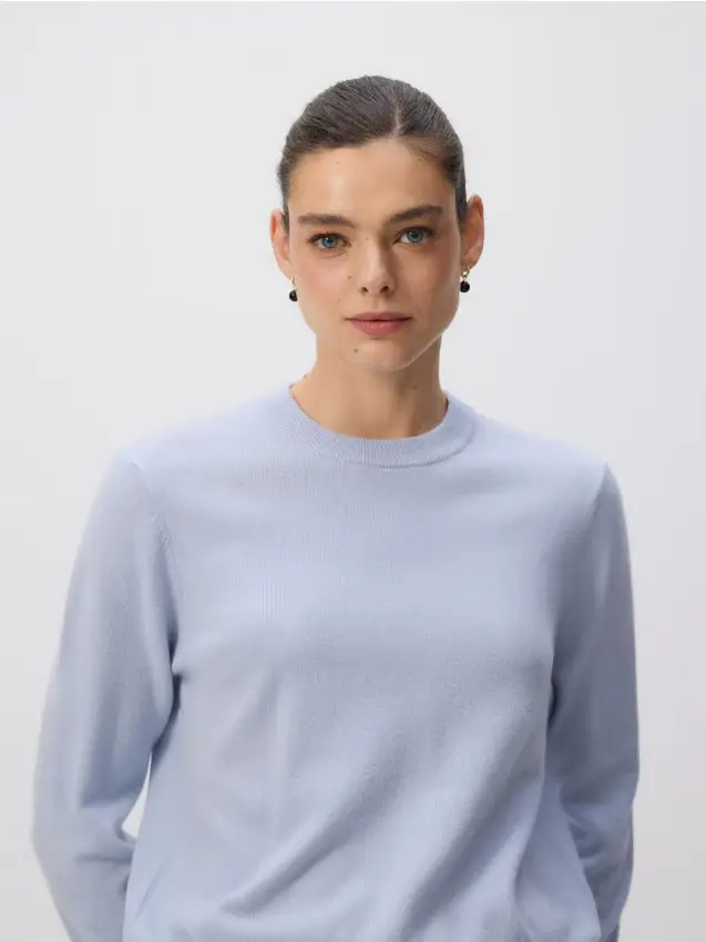 Maglione in lana merino - azzurro