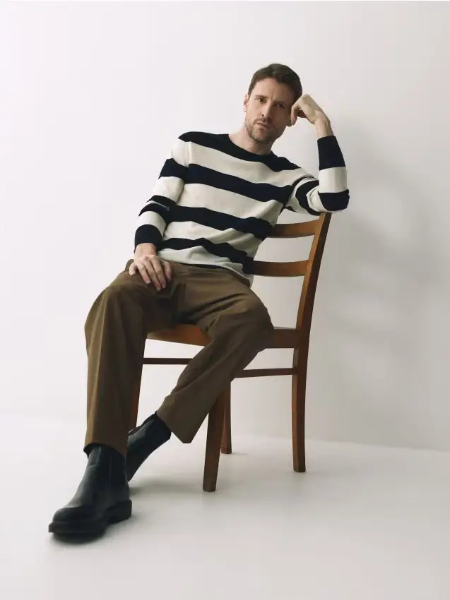 Maglione in lana merino - blu scuro