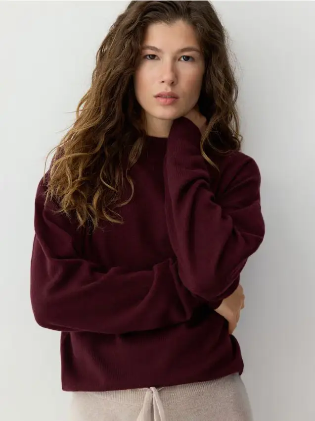 Maglione in lana merino - mogano