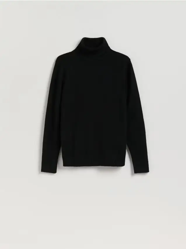 Maglione in lana misto merino - nero