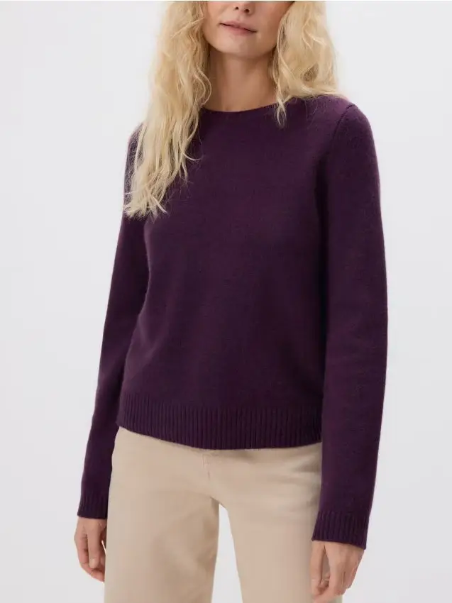 Maglione in lana - viola scuro