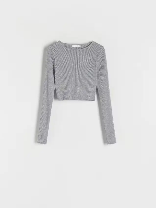 Maglione in maglia metallizzata - grigio chiaro