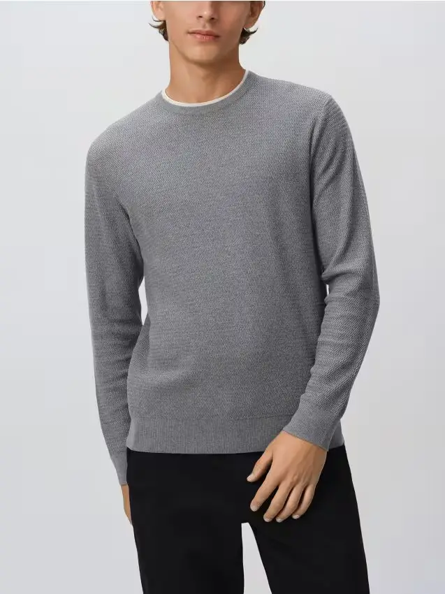 Maglione in misto cotone - grigio medio