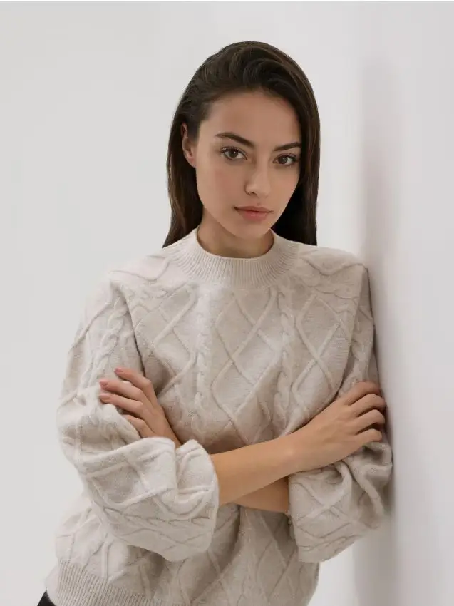 Maglione in misto lana - beige