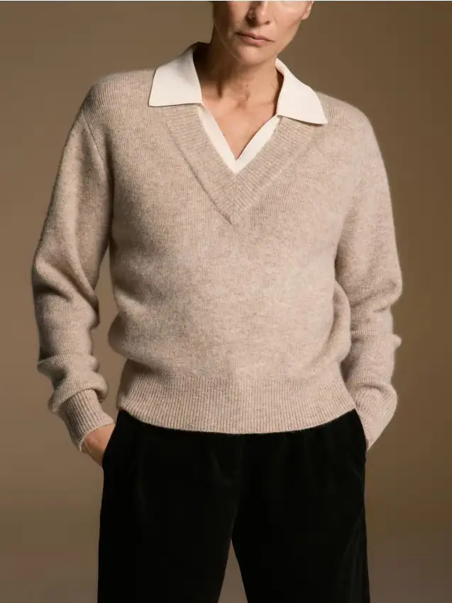 Maglione in misto lana - beige