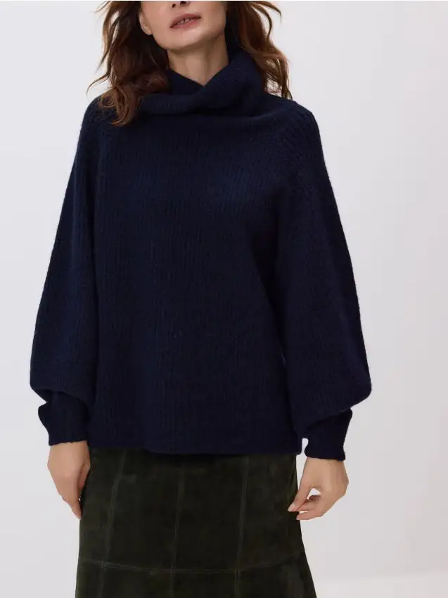 Maglione in misto lana - blu scuro