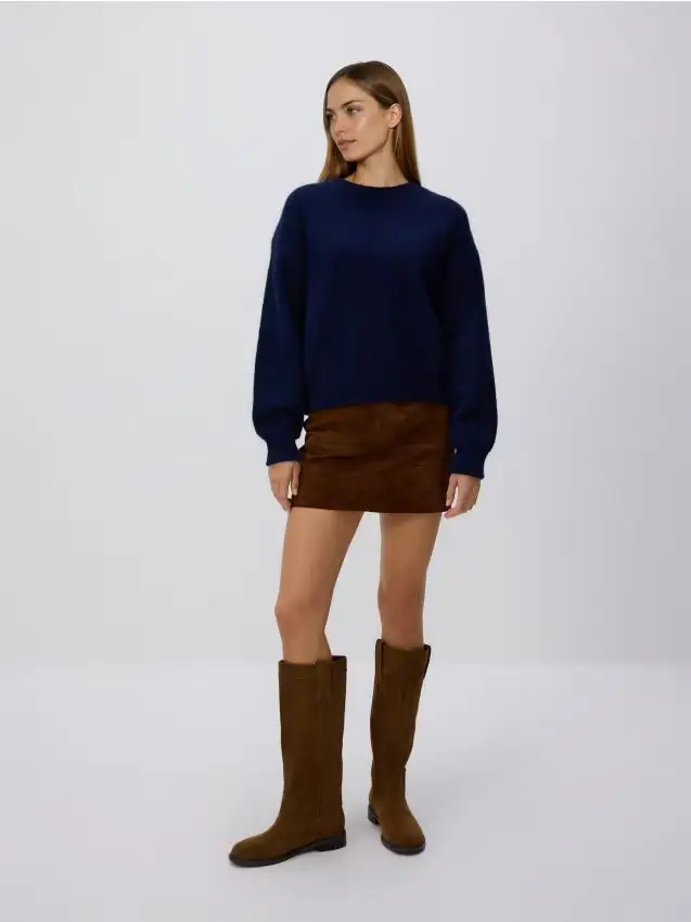 Maglione in misto lana - blu scuro