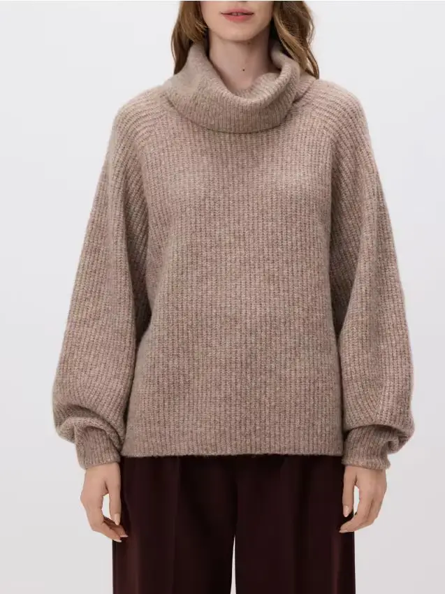 Maglione in misto lana - caffè