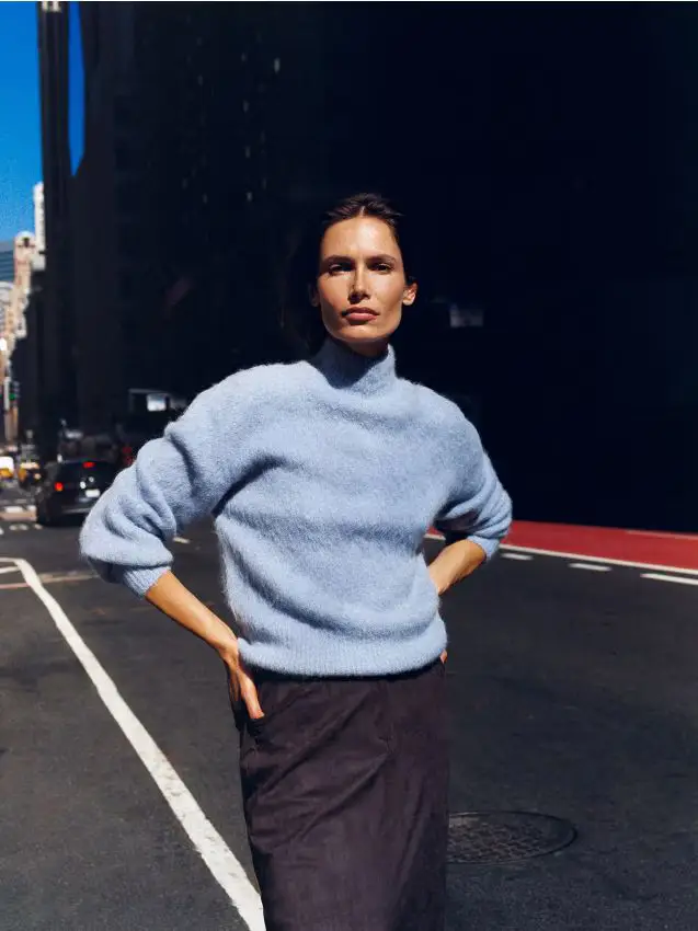 Maglione in misto lana di alpaca - azzurro